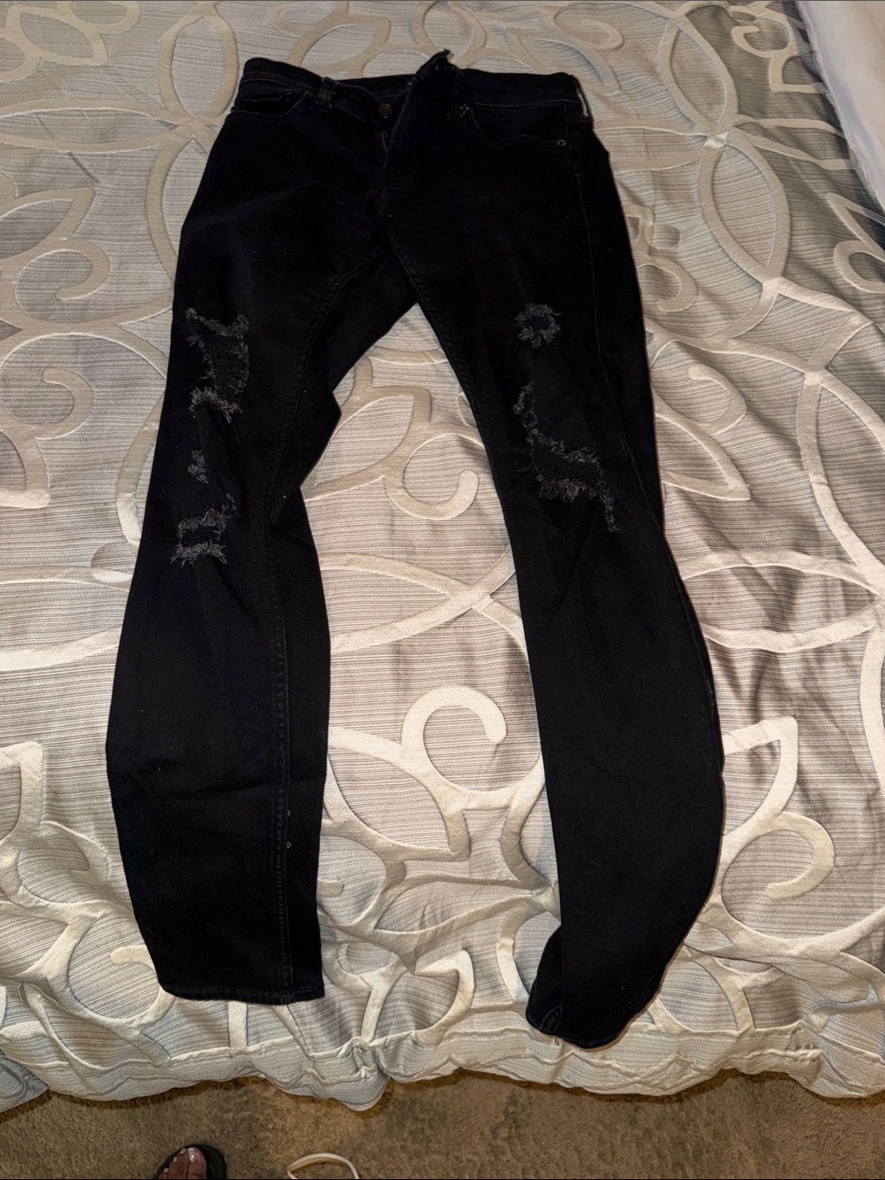 Hollister Black Distressed Skinny Jeans